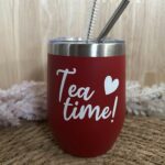 Een thermosbeker bedrukt met Tea Time!
